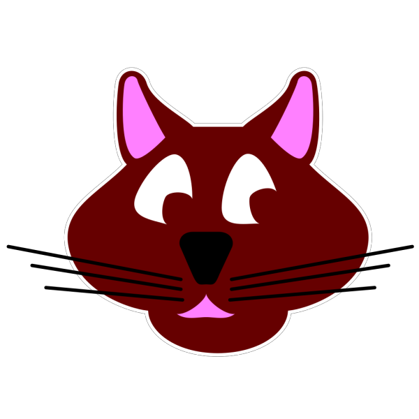 Brown Cartoon Cat Face PNG Clip art