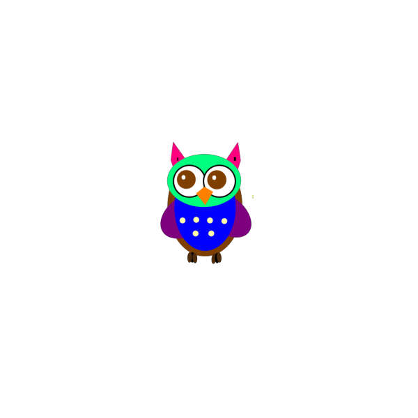 Colorful Baby Owl PNG Clip art