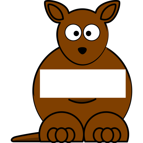Brown Sightword Kangaroo PNG Clip art