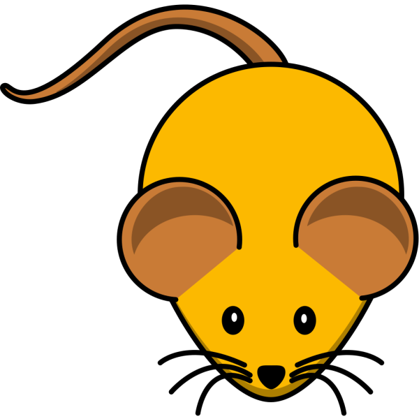 Orange Mouse W/ Brown Ears PNG Clip art