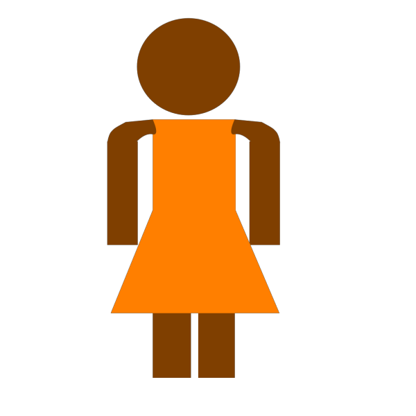 Brown & Orange Female Silhouette PNG Clip art