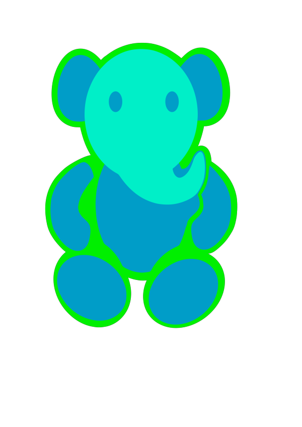 Large Blue Elephant PNG Clip art