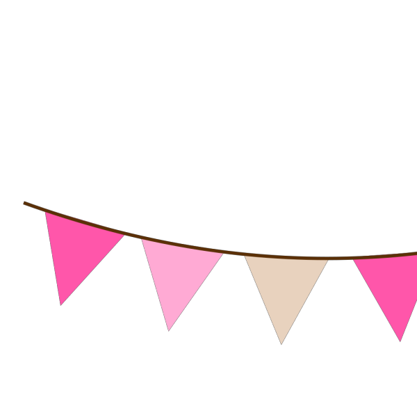 Pink Brown Bunting PNG Clip art