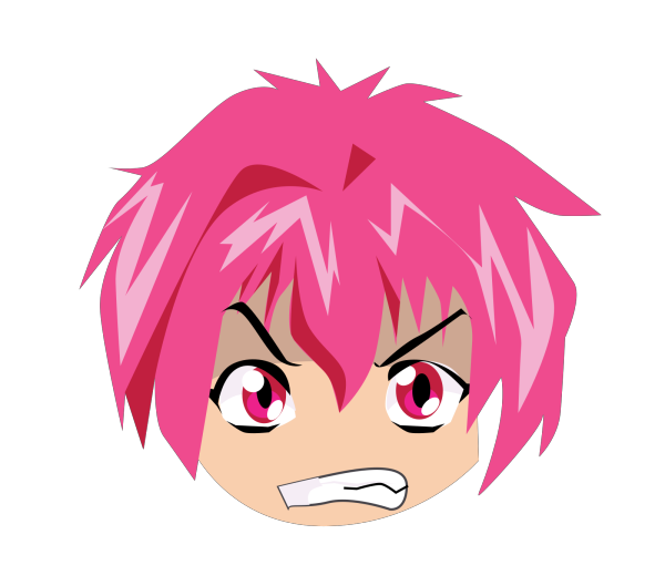 Angry Boy With Brown Hari PNG Clip art