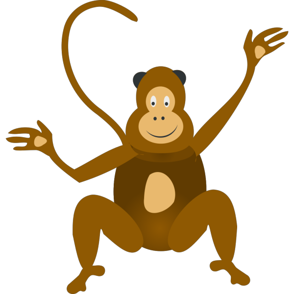 Brown Happy Monkey PNG Clip art