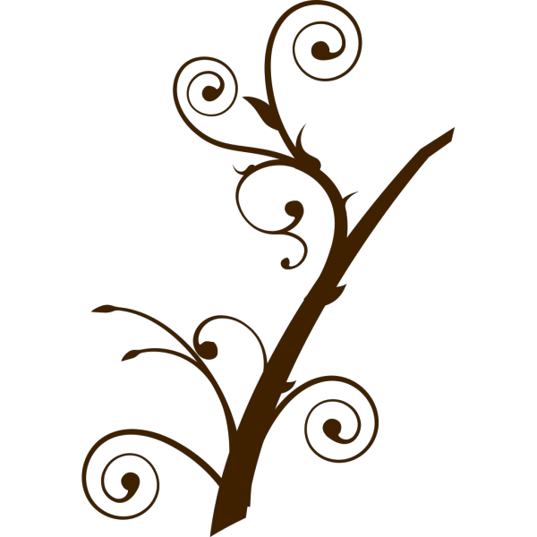 Brown Curly Branch PNG Clip art