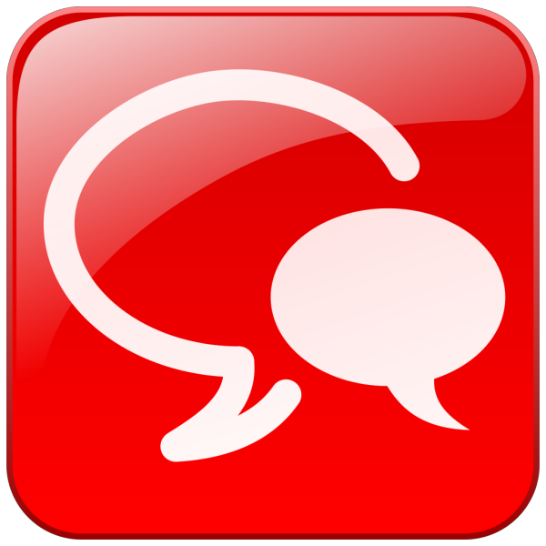 Red Chat Icon Glossy PNG Clip art