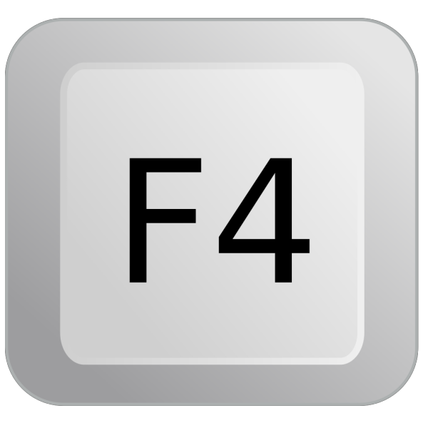 F4 Keyboard Button PNG Clip art