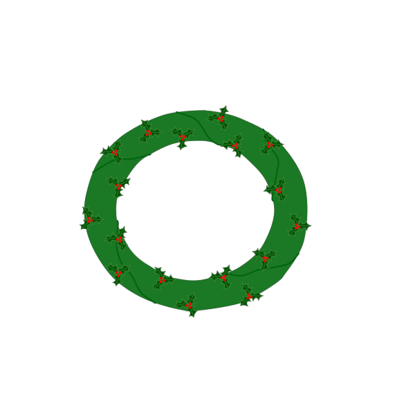 Wreath Of Evergreen, With Red Berries PNG Clip art