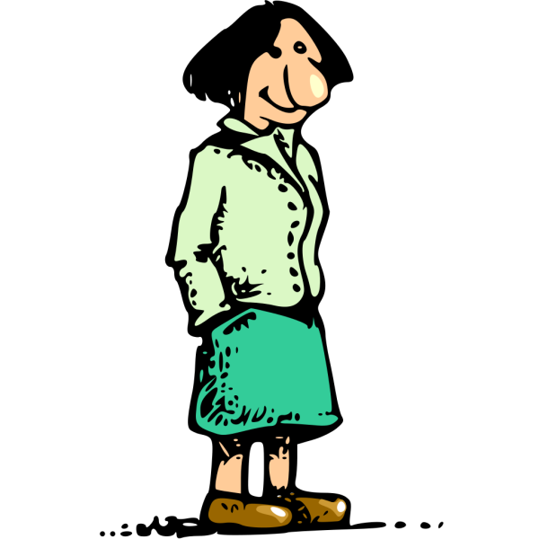 Woman Standing Smiling Cartoon PNG Clip art