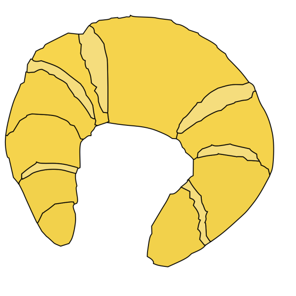 Croissant (b & W) PNG Clip art