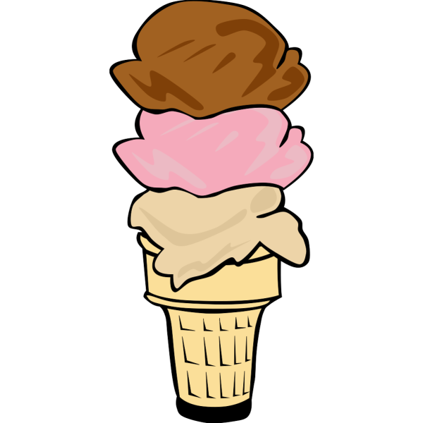 Ice Cream Cone (3 Scoop) PNG Clip art