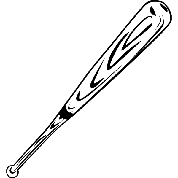 Baseball Bat (b And W) PNG Clip art