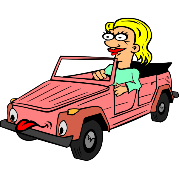 Girl Driving Car Cartoon PNG Clip art