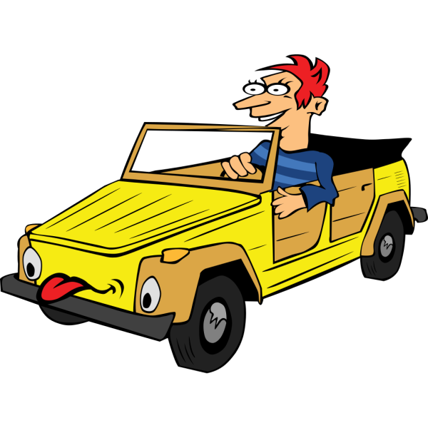 Boy Driving Car Cartoon PNG Clip art