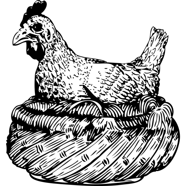 Old Hen In A Basket PNG Clip art