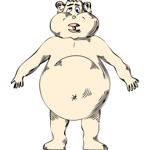 Goofy Naked Fat Guy PNG Clip art