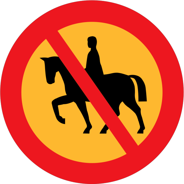 No Horse Riding Sign PNG Clip art