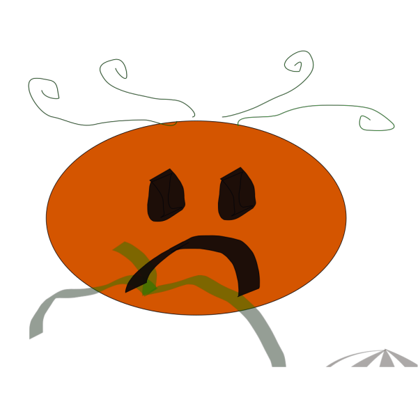 Decorated Sad Pumpkin PNG Clip art