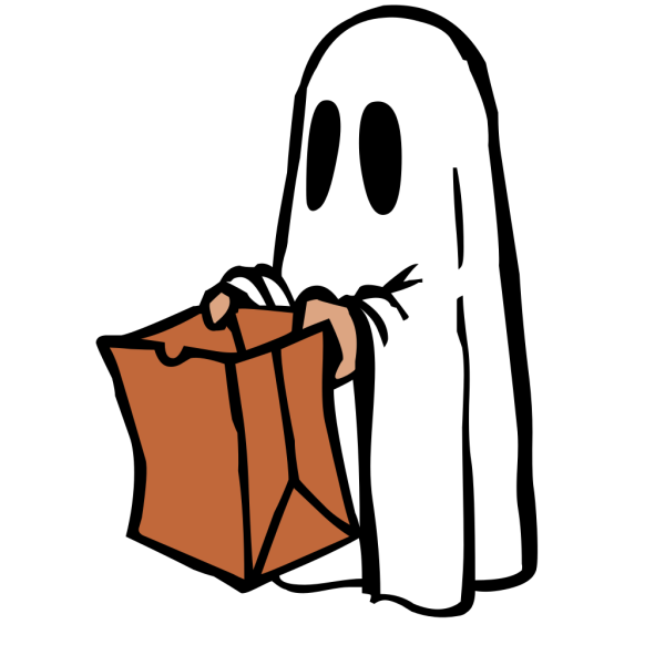 Ghost With Bag Colour PNG Clip art