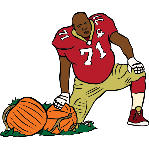 Football Player With Pumpkin PNG Clip art