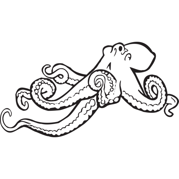 Coloring Book Octopus PNG Clip art