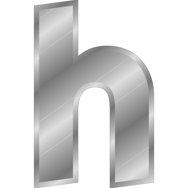Silver Effect Letter H PNG images