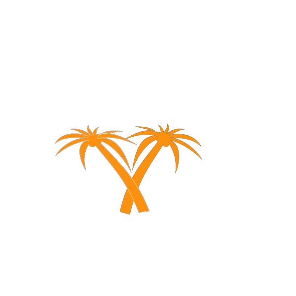Palm Trees On Beack PNG Clip art