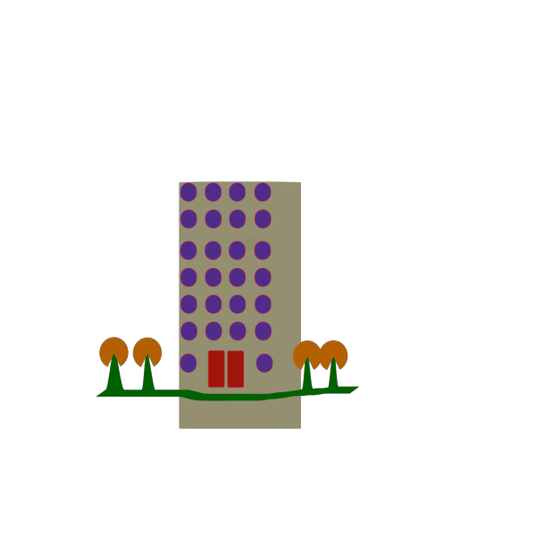 Building With Trees PNG Clip art
