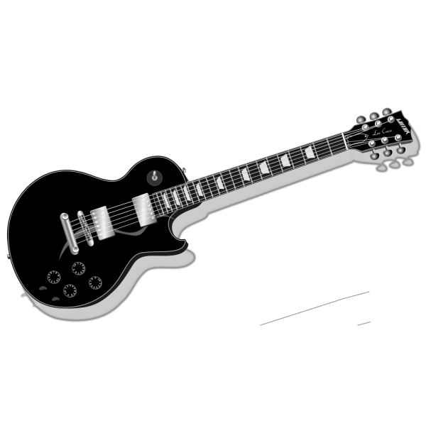 Flying V Black Guitar PNG Clip art