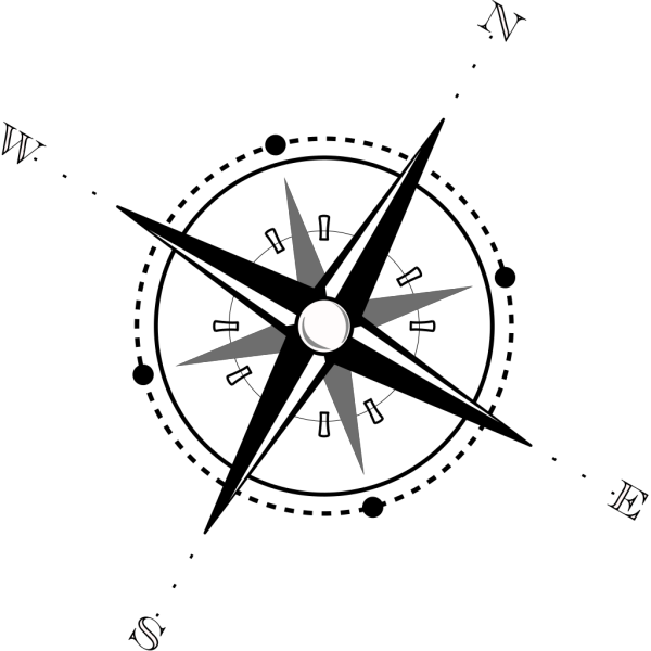 Black And White Compass PNG Clip art