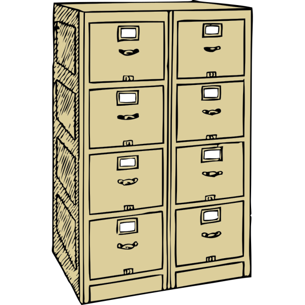 Double Drawer File Cabinet PNG Clip art