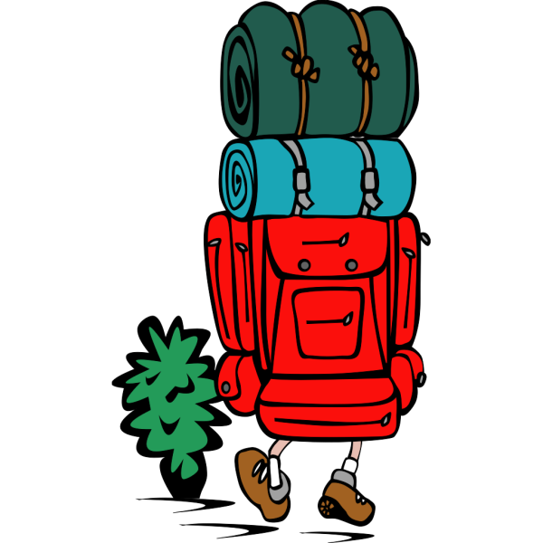 Backpacker On A Phone PNG Clip art