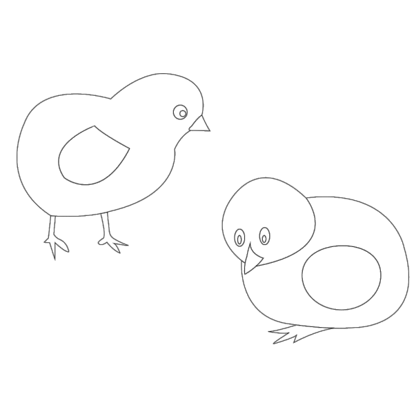 Chickens Vector Coloring PNG images