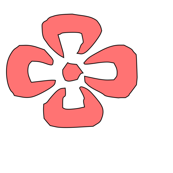 Japanese Decorative Red Flower PNG Clip art