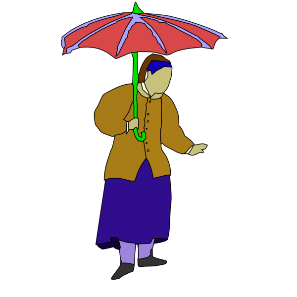 Lady Walking Holding Umbrella PNG Clip art