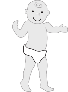Toddler Walking In Diapers PNG Clip art