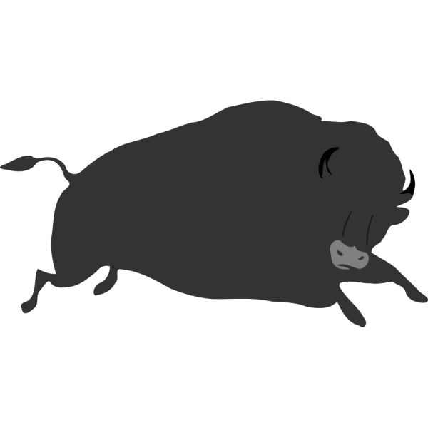 Running Cartoon Bison PNG Clip art