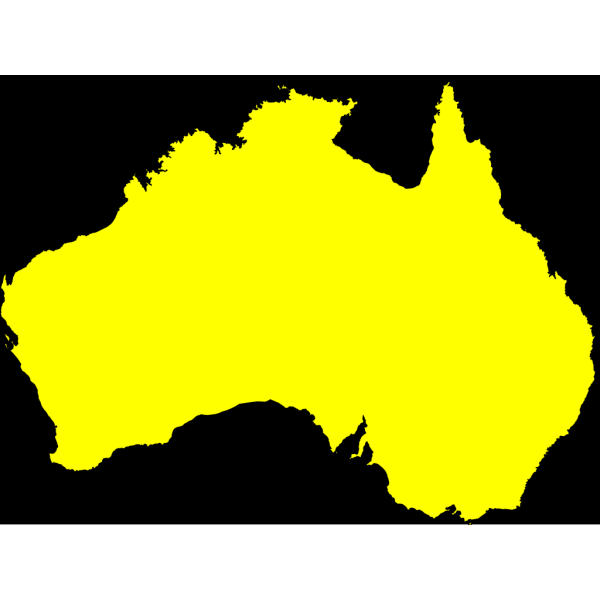 Australia Map Yellow PNG Clip art