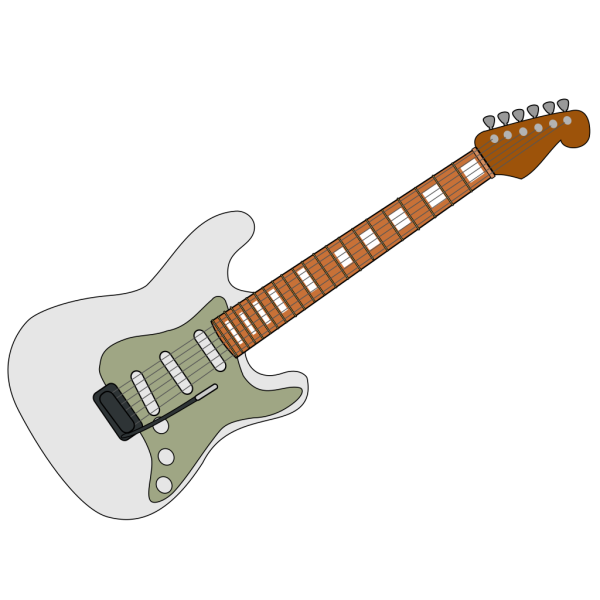 White Fender Strat PNG Clip art