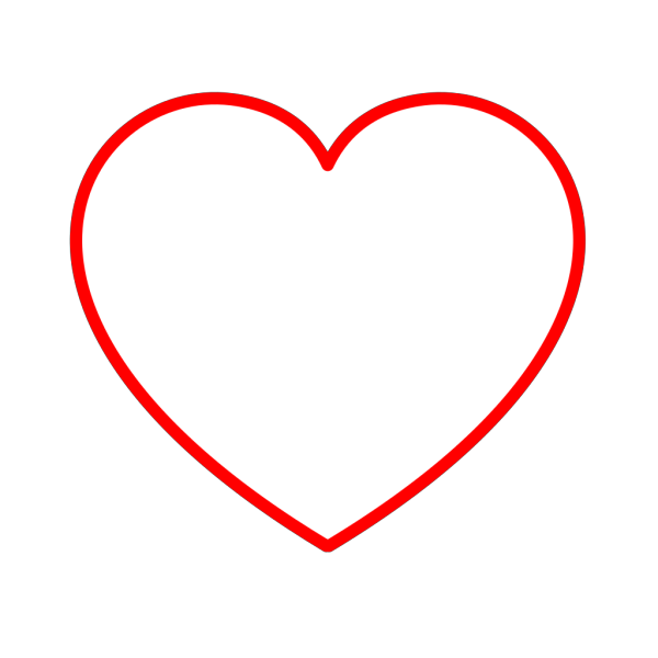 Red Heart Outline PNG Clip art
