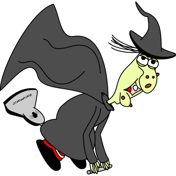 Witch On Vacuum Cleaner PNG images