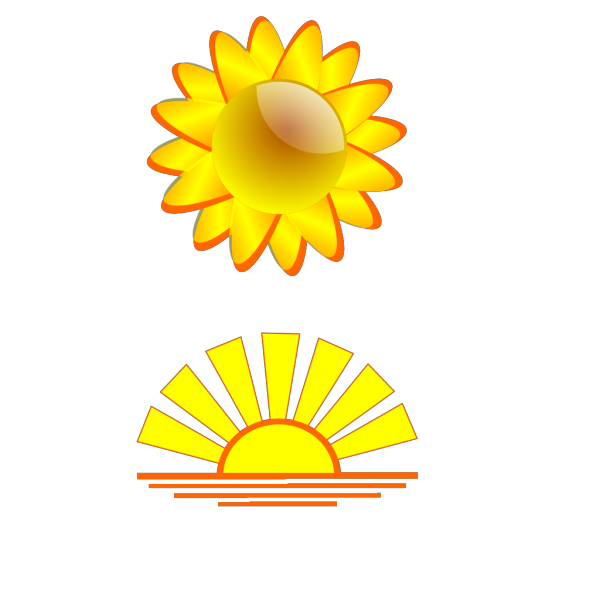 Sun & Sunset PNG Clip art