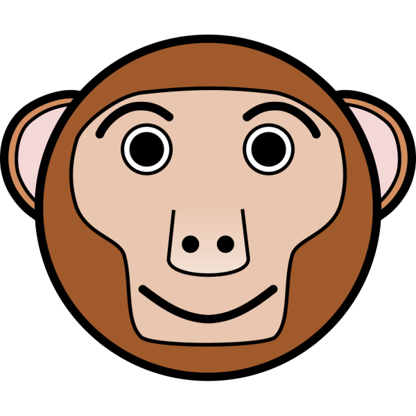 Monkey Rounded Face PNG Clip art