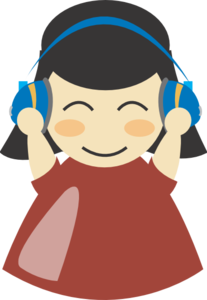 Girl With Headphones PNG Clip art