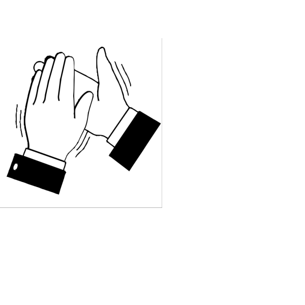 Black & White Clapping Hands PNG Clip art