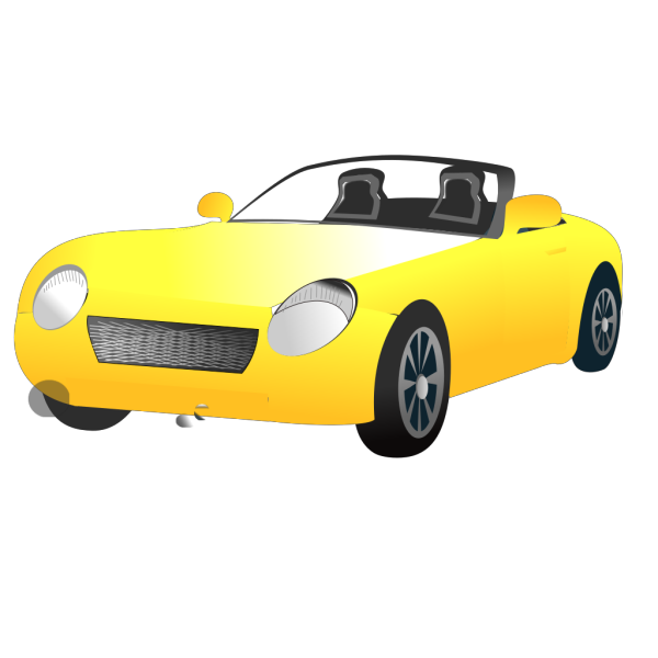 Yellow Convertible Sports Car PNG Clip art