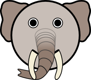 Elephant With Rounded Face PNG Clip art