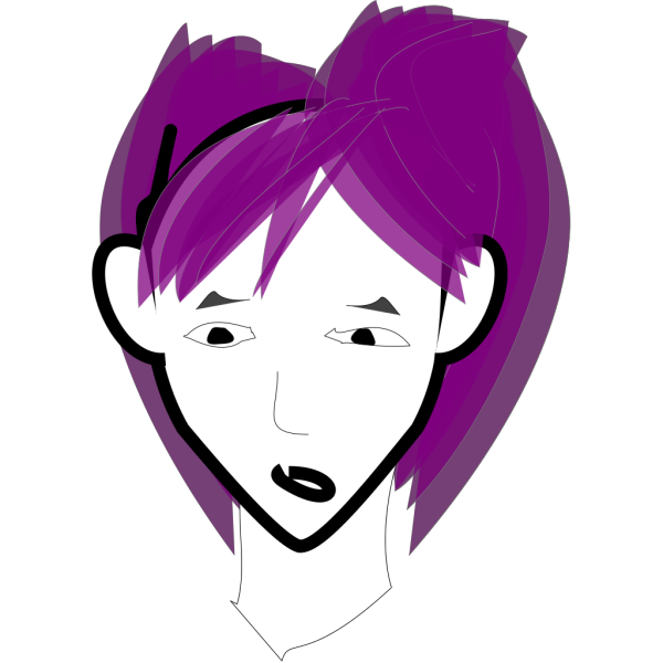 Girl With Purple Hair PNG Clip art