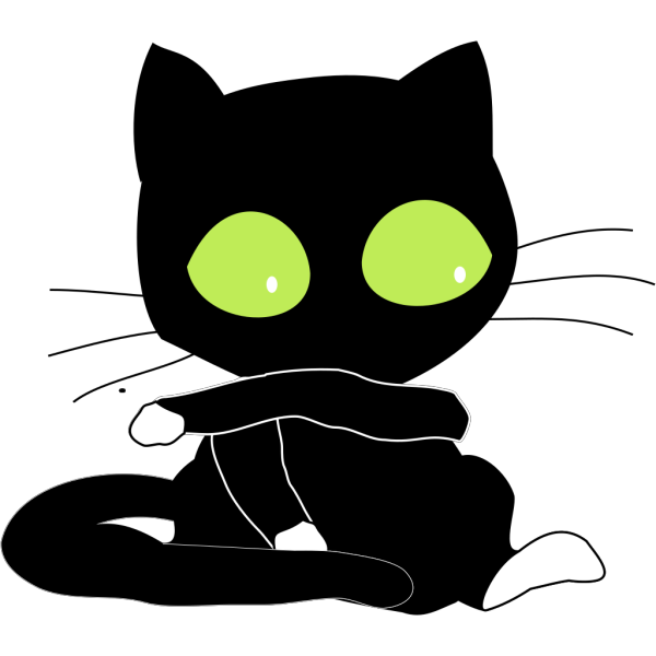 Antontw Blackcat With White Sockets PNG Clip art